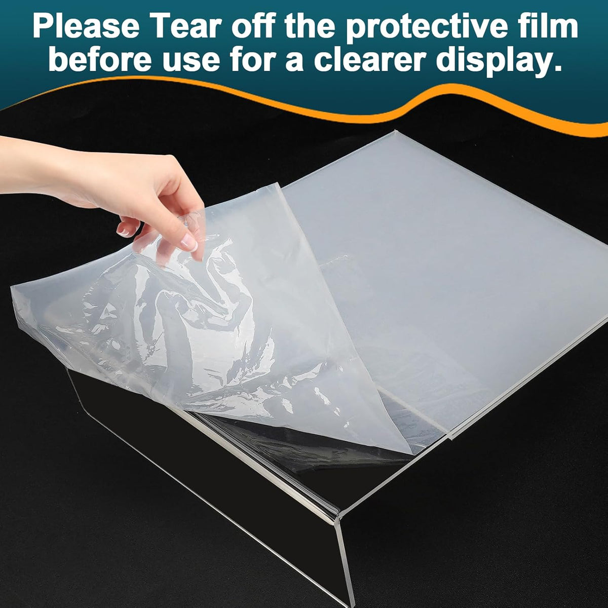 Paquete de 12 soportes acrílicos para letreros de 8.5x11 pulgadas, soporte de mesa de papel de plástico transparente, soporte de menú vertical en forma de L, soporte de exhibición de fotos y volantes