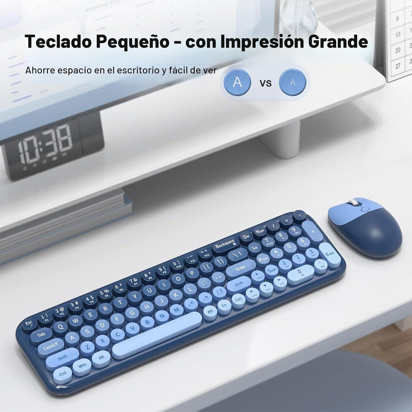 MOFII Combo de teclado y mouse inalámbricos, teclado pequeño compac...