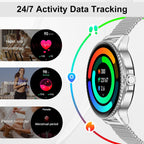 Reloj inteligente para mujer, pantalla AMOLED ultra clara de 1.32 pulgadas con llamadas Bluetooth (respuesta/hacer) seguimiento de actividad/frecuencia cardíaca y monitor de sueño, más de 120 modos