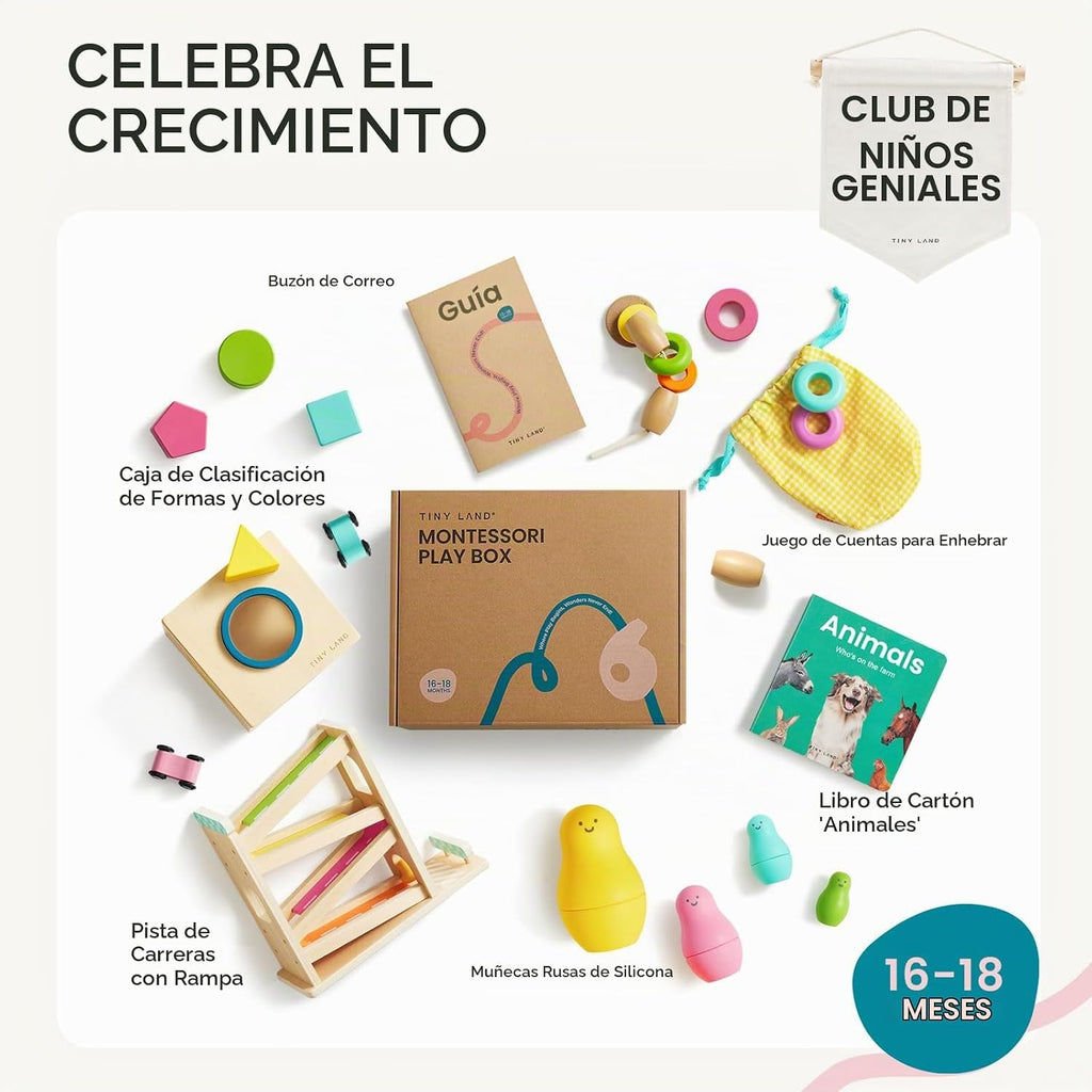 Tiny Land Montessori - Juego de juguetes para bebés de 16 a 18 meses, kit