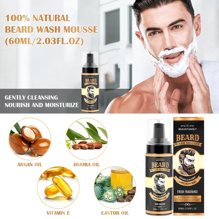 Kit de crecimiento de barba, juego de aseo con aceite de crecimient...