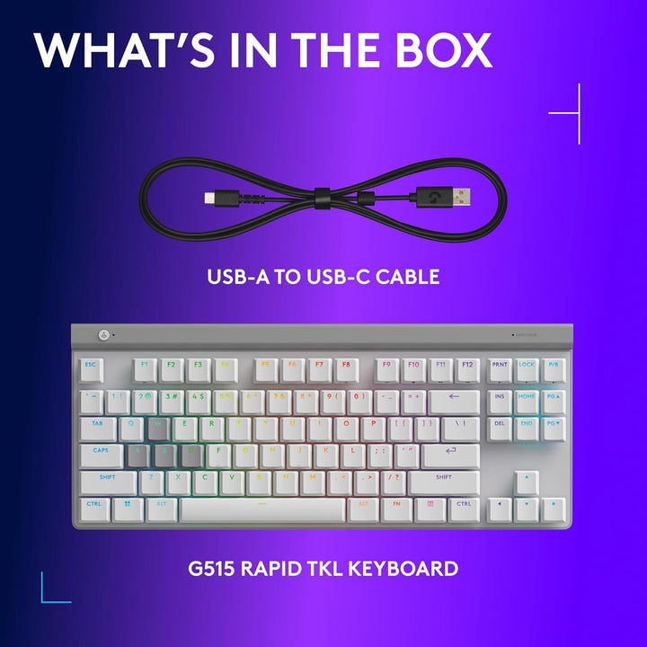Logitech G 515 Rapid TKL - Teclado para juegos con cable de bajo pe...