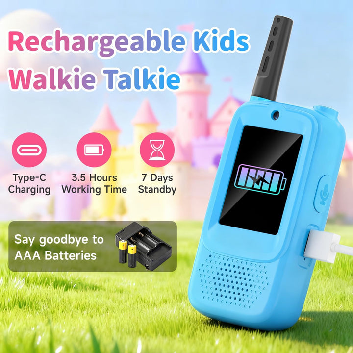 Walkie Talkies de video para niños, paquete de 2 walkie talkies rec...