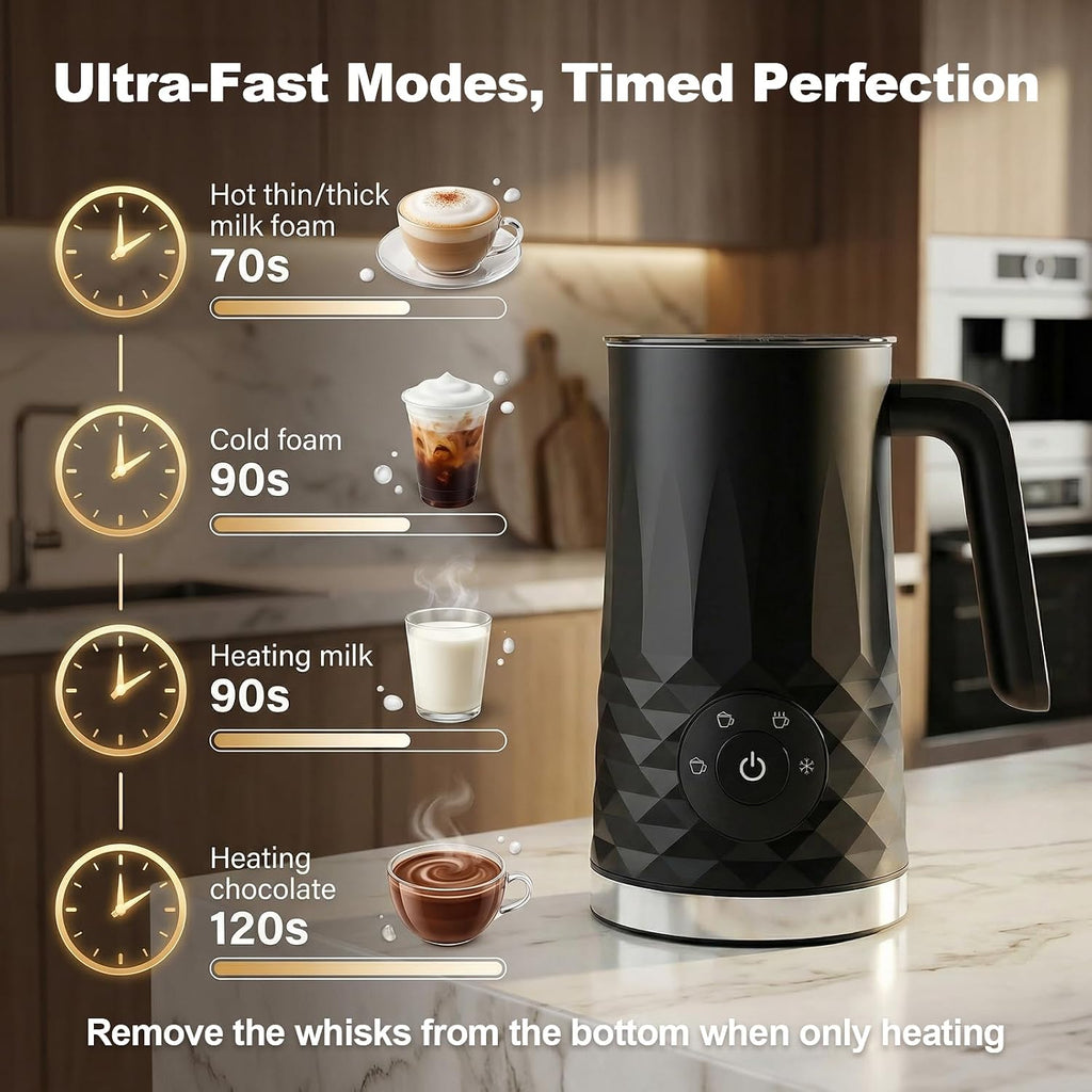 Espumador de leche, vaporizador de leche eléctrico 4 en 1, máquina de