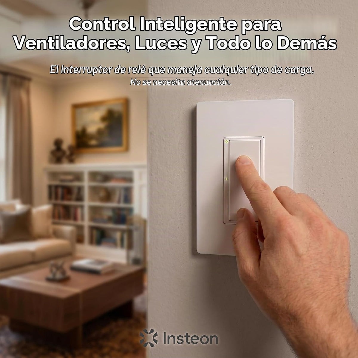 Insteon Interruptor de pared inteligente de encendido/apagado, luces, ventiladores y motores de hasta 1HP - 2477S