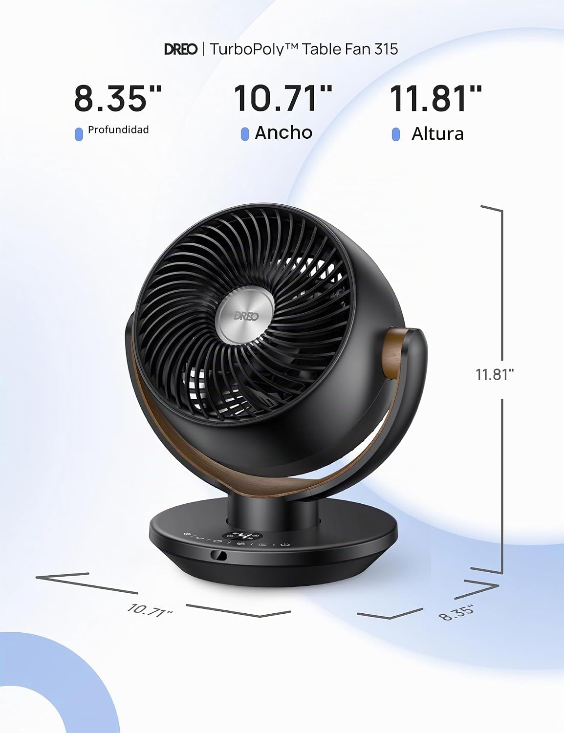 Dreo Ventilador para dormitorio, ventilador circulador de aire de e...