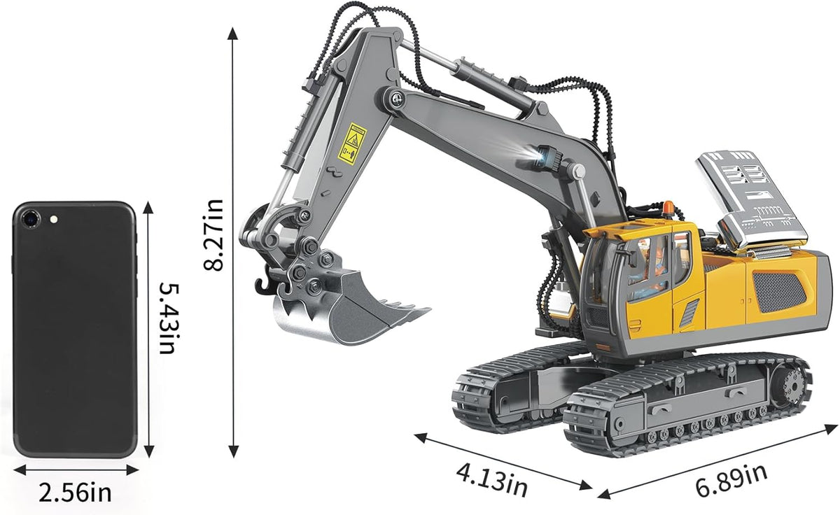 PREPOP Juguete de Excavadora con Control Remoto para niños, Excavadora de control remoto