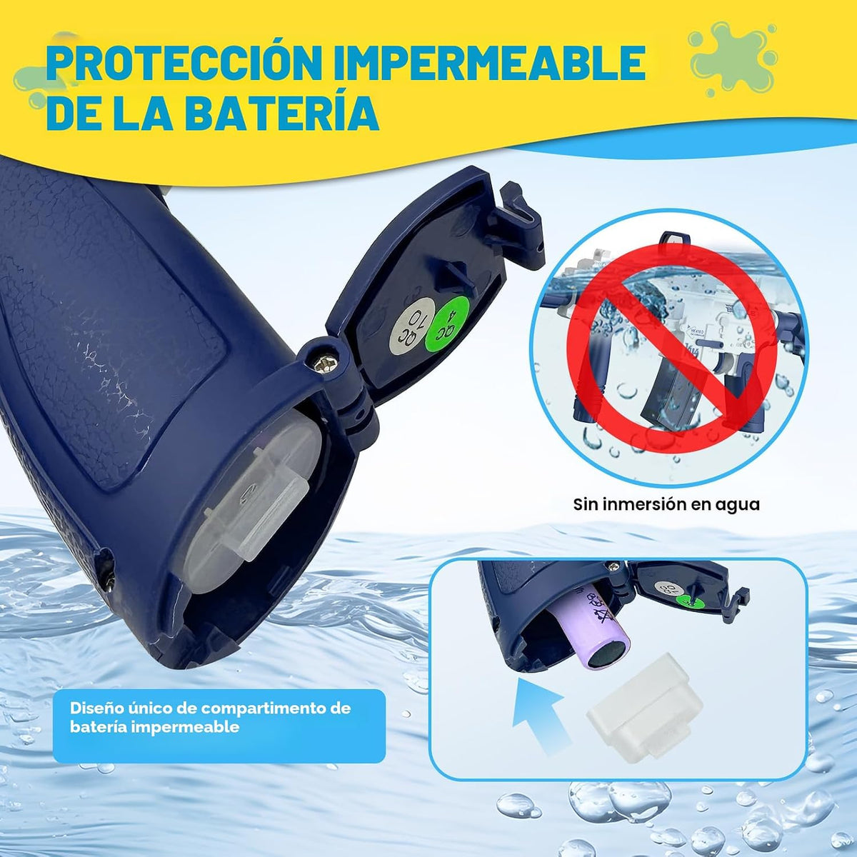 Pistola de agua eléctrica, juguete de pistola de agua, pistola de chorro de agua de hasta 32 pies de largo alcance, juguete de disparos para fiesta en piscina al aire libre con 2 baterías y 2 tanques de agua, regalo ideal para niños y adultos