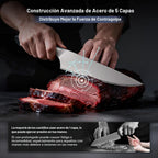 Juego de 16 cuchillos de cocina japoneses con bloque, aptos para