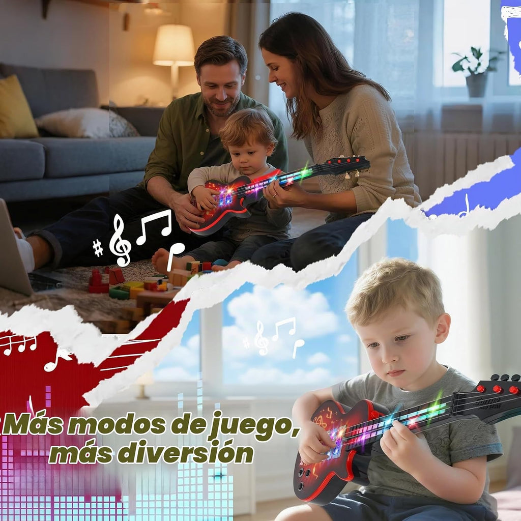 Kids Electric Guitar con 4 Strings Light Up Toy para Toddlers