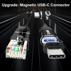 Cable USB C a Ethernet de 6 pies, cable magnético USB tipo C a RJ45