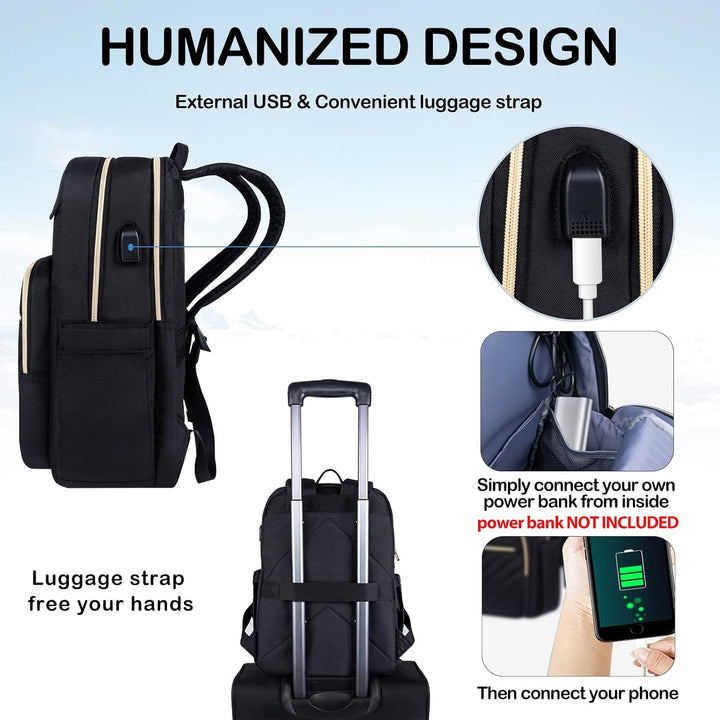 VANKEAN Mochila para laptop de 15.6 pulgadas para mujeres y hombres...