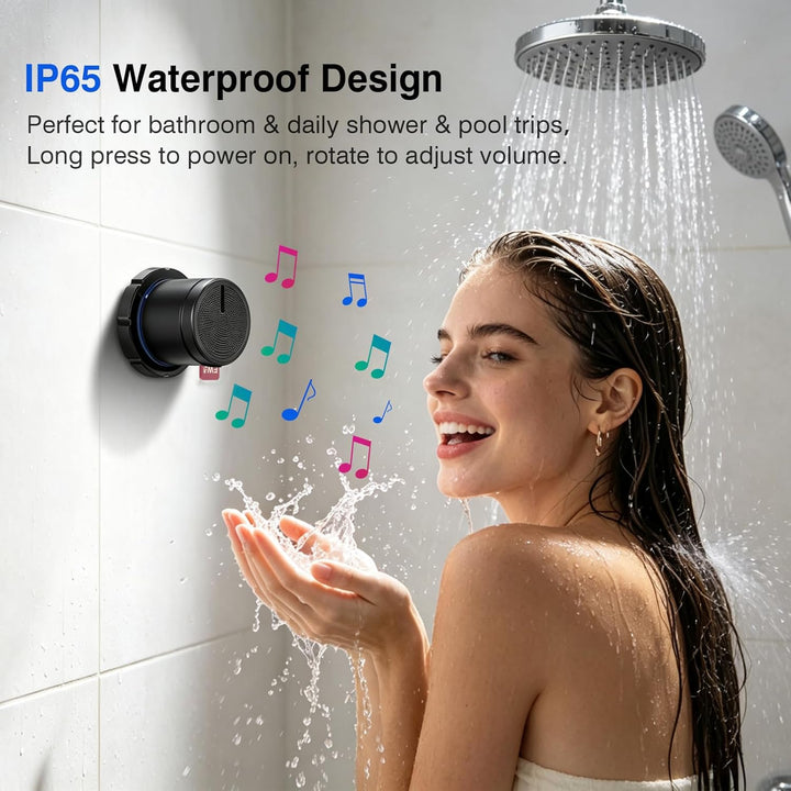 EWA Altavoz de ducha, altavoz Bluetooth portátil magnético con sopo...