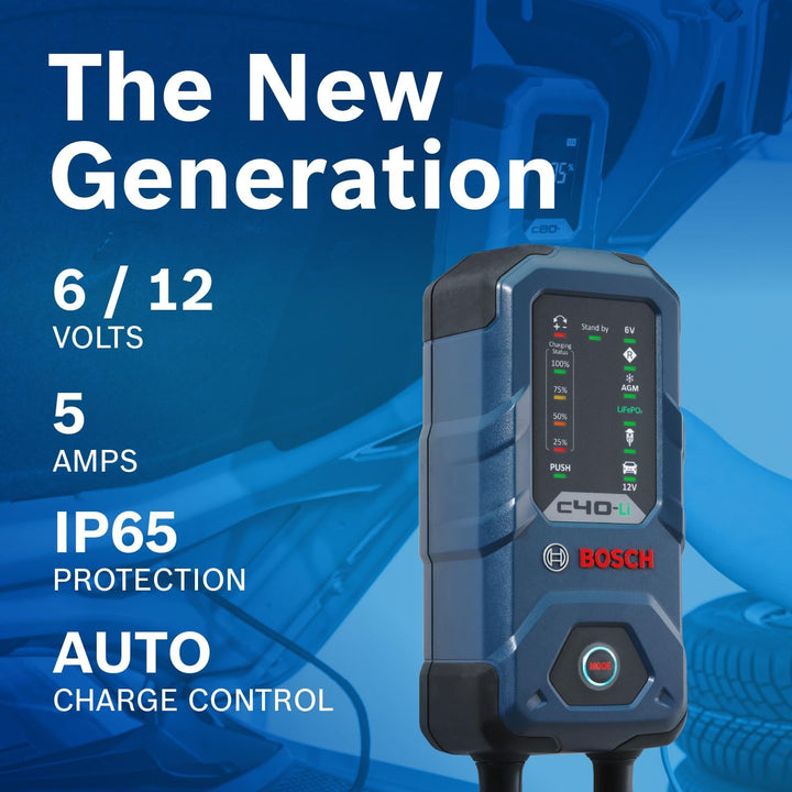 Bosch C40-Li: Cargador de batería de próxima generación de 5A 6V\/1...