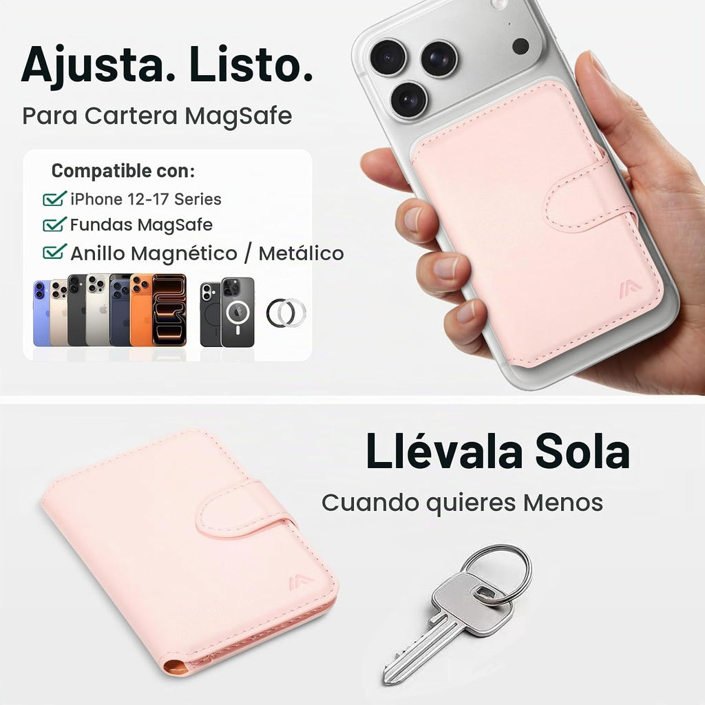 Cartera magnética para teléfono con bloqueo RFID, imán fuerte