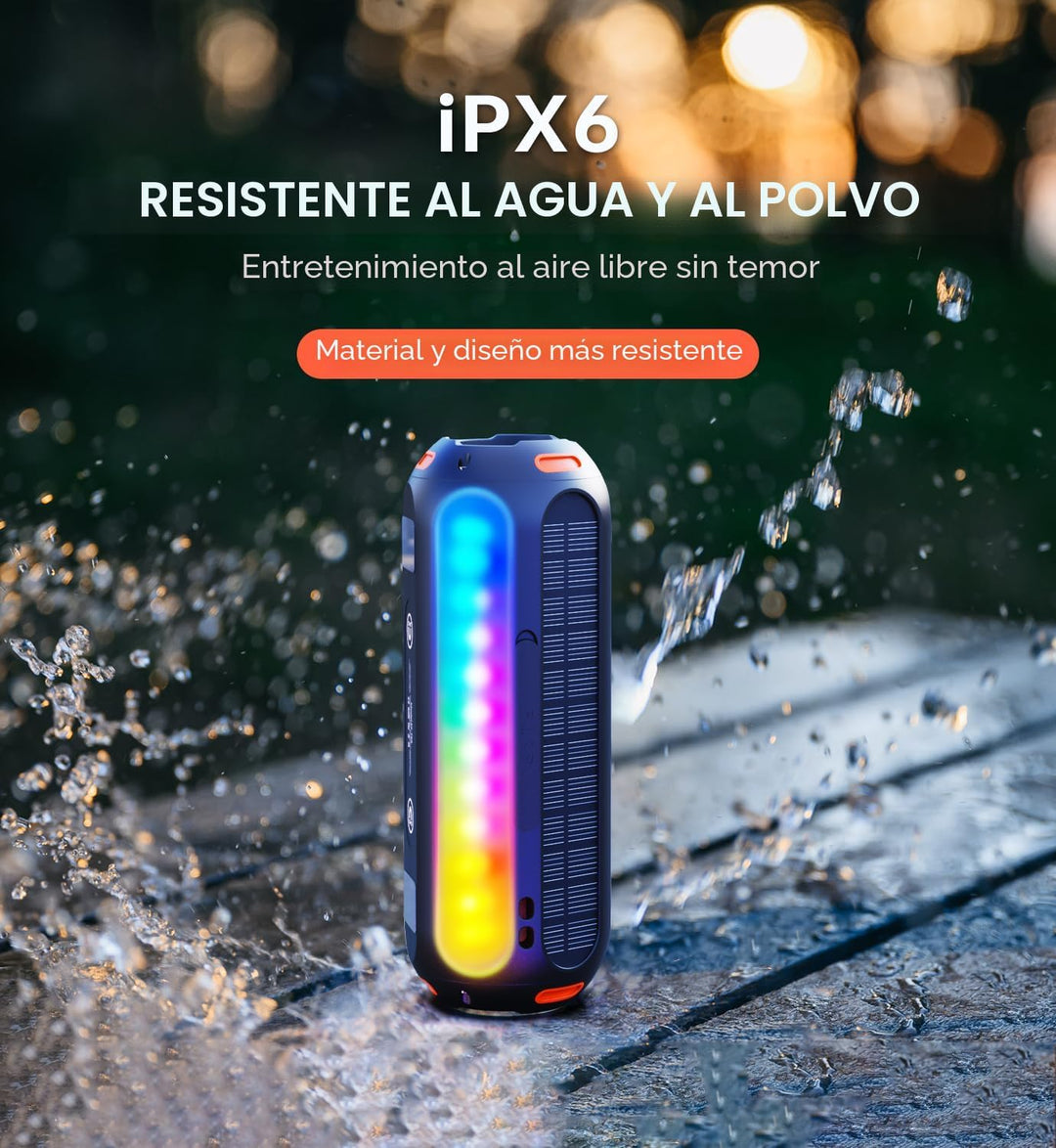 ABFOCE Altavoz Bluetooth magnético, altavoz de golf con carga solar...