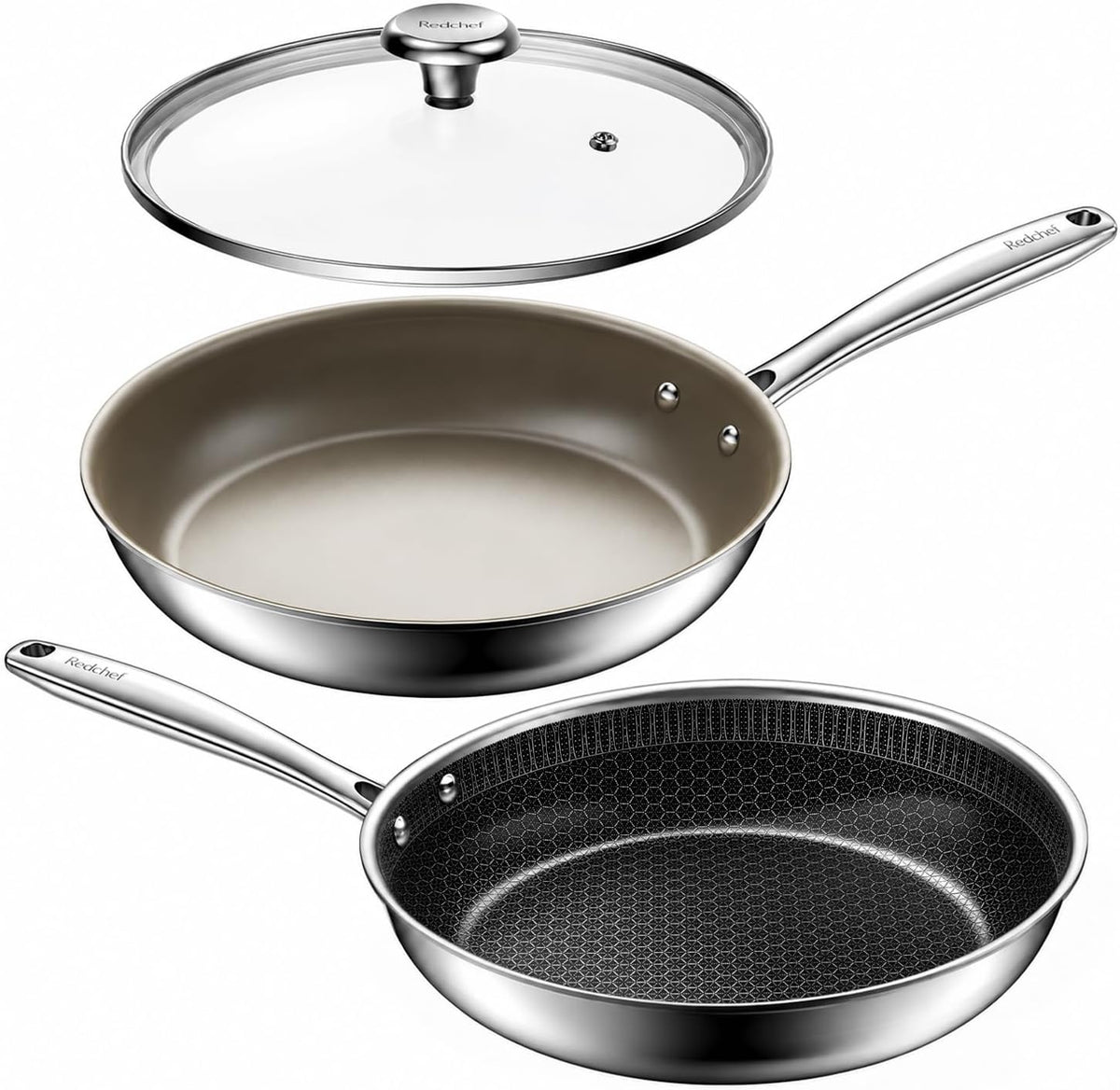 Redchef Sartén de cerámica de titanio de 9.5 pulgadas+sartenes