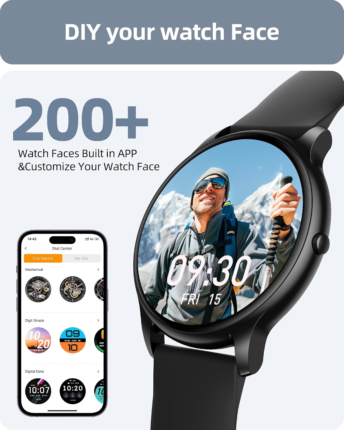 Parsonver Reloj inteligente para hombres y mujeres (respuesta/hacer