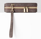 Juegos de backgammon para adultos y niños, tablero clásico de backgammon con dados de damas únicos, funda plegable de piel sintética de backgammon para backgammon (marrón)
