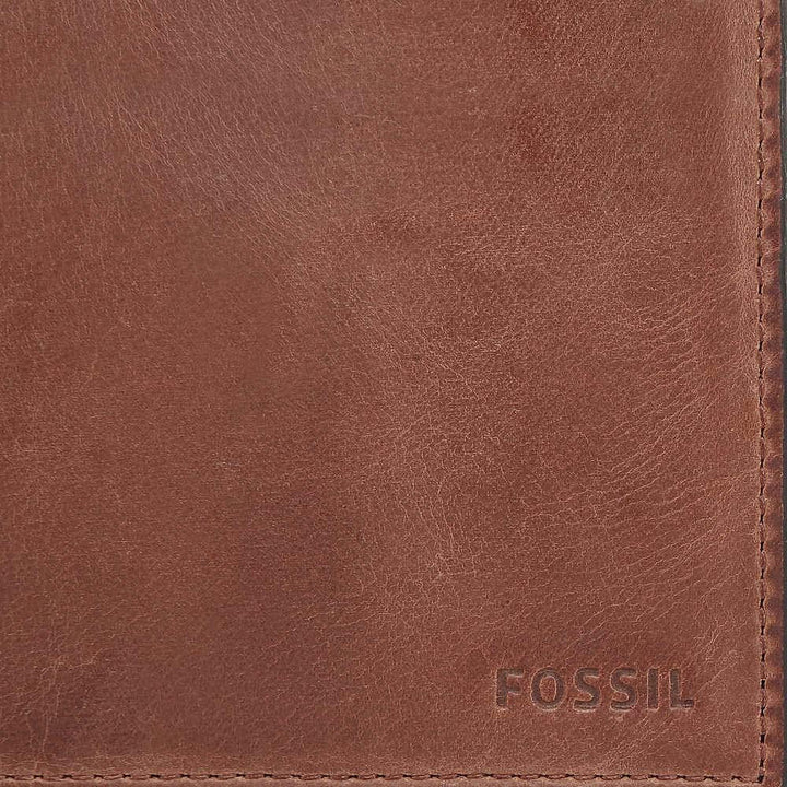 Fossil Men's Derrick Leather RFID-Blocking Bifold with Coin Poc...