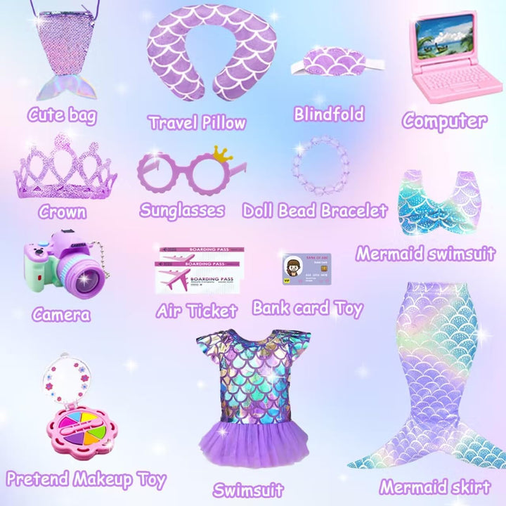 Estuche de accesorios para muñeca de 18 pulgadas, juego de viaje co...