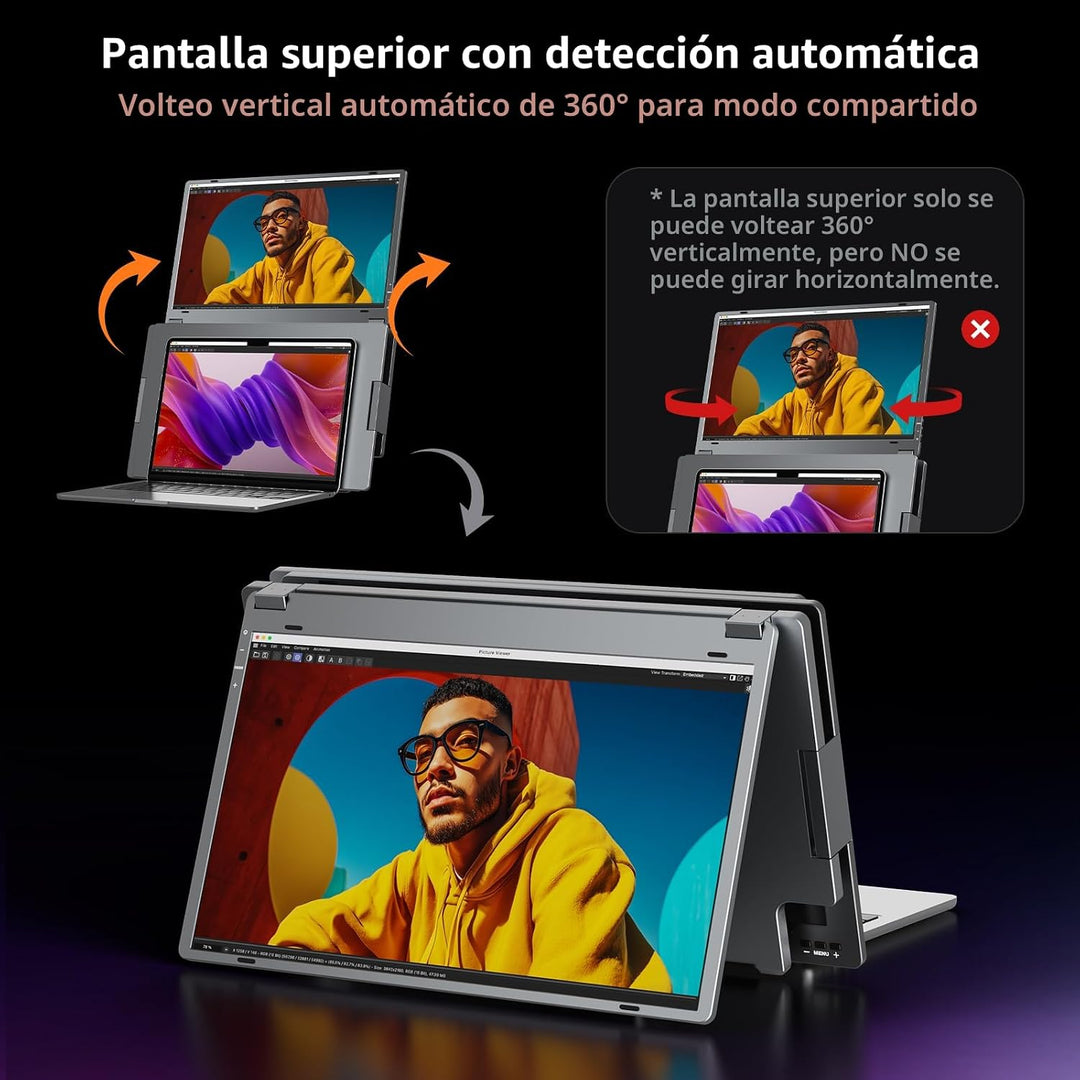 Monitor extensor de pantalla portátil, monitor portátil cuádruple d...