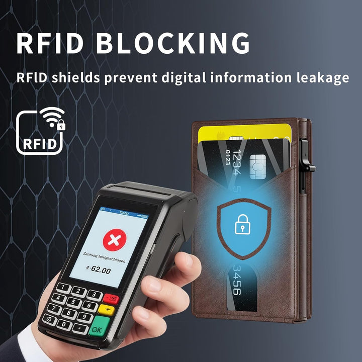 KISUEDZP Cartera delgada para hombres con bloqueo RFID - soporte de...