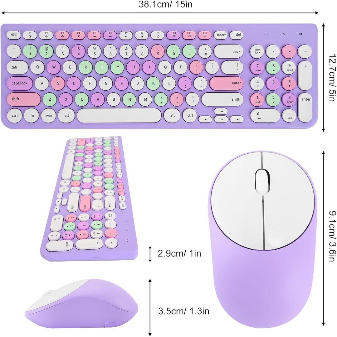 Combo de teclado y mouse inalámbricos, teclado retro de máquina de...