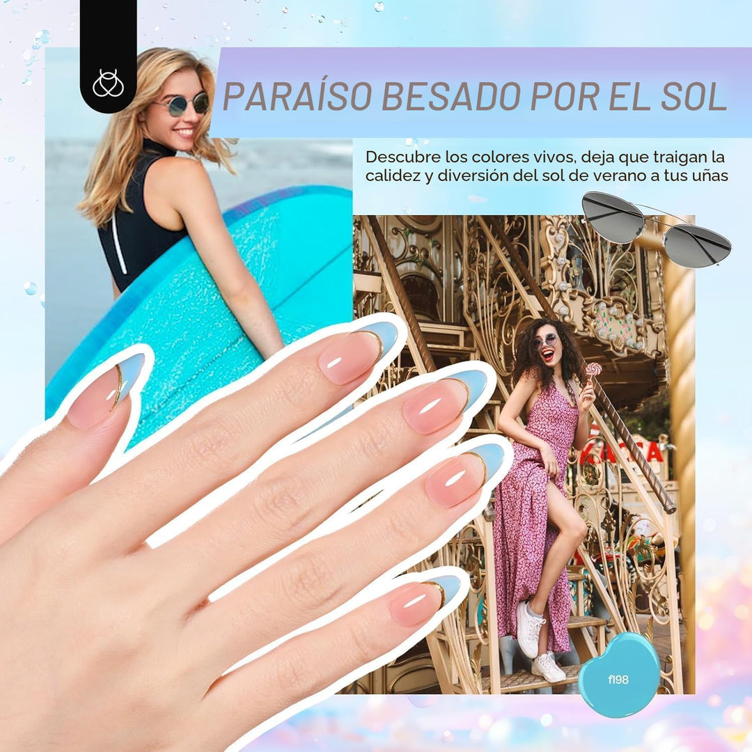 Beetles - Kit de esmalte de uñas de gel con luz UV, kit de 54 pieza...