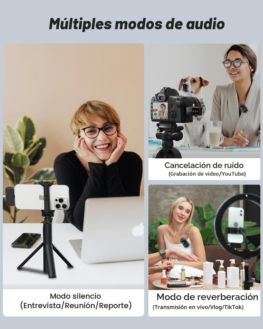 BAILIXIN Micrófono Lavalier inalámbrico para iPhone, Android, cámar...