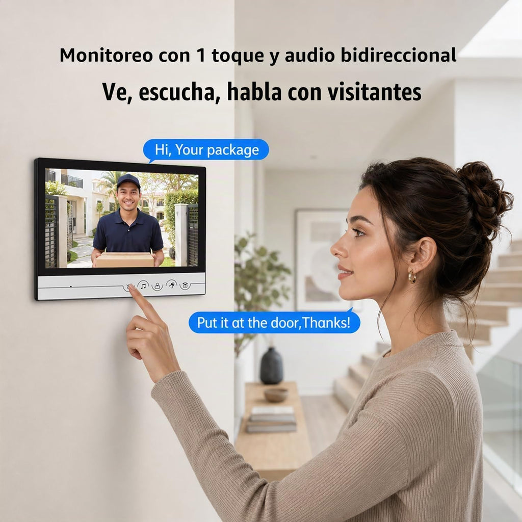 Sistema de intercomunicación de timbre de video con cable 1080P con