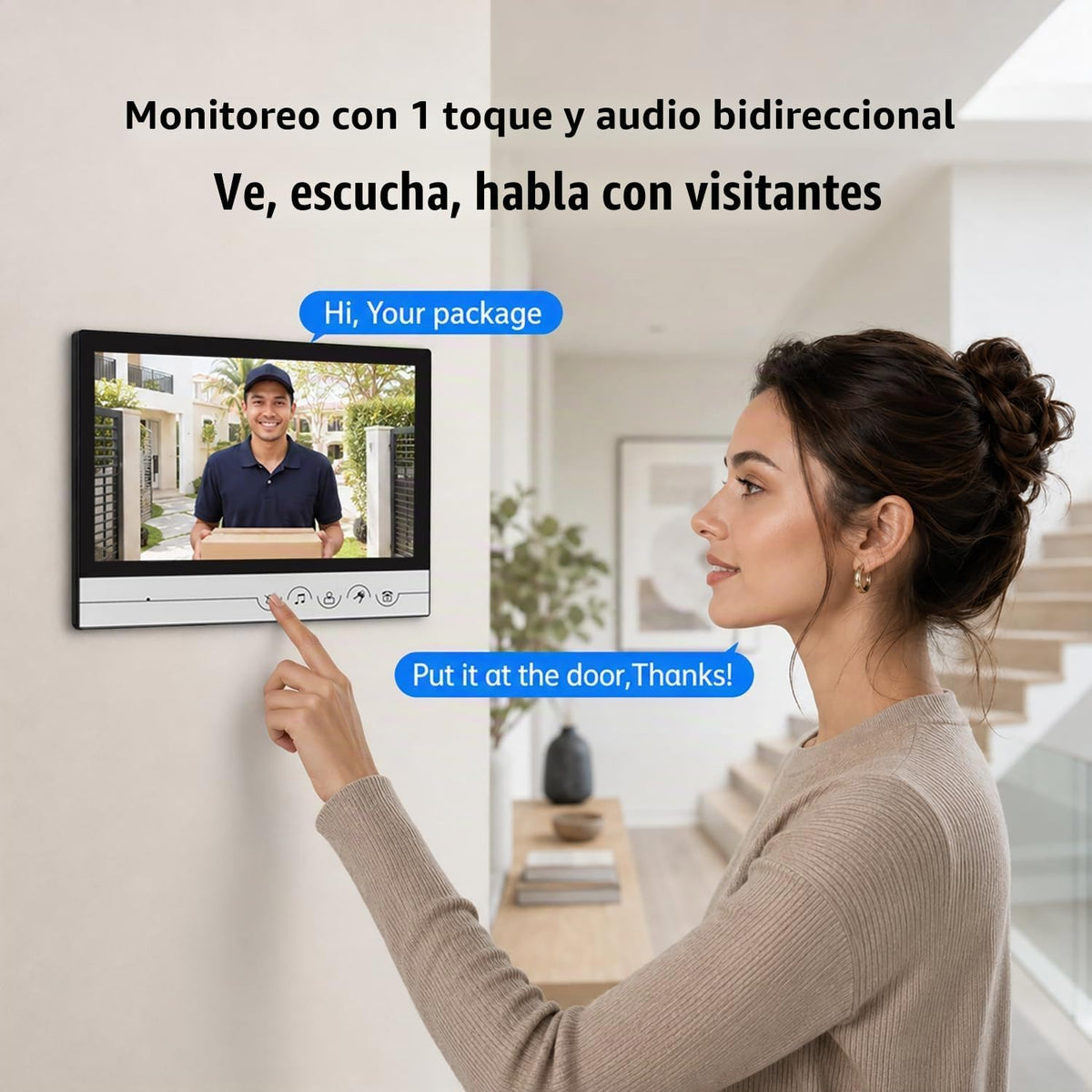 Sistema de intercomunicación de timbre de video con cable 1080P con