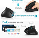 Ratón ergonómico, LEKVEY ratón vertical inalámbrico recargable - ra...