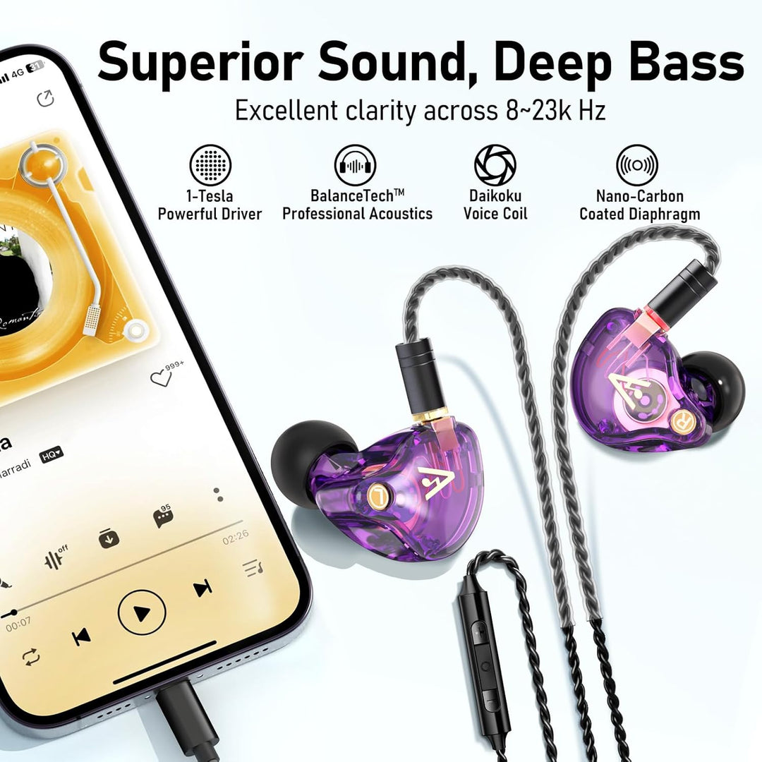 Vibes - Auriculares con cable de 6.8 fl oz, auriculares de alta fid...
