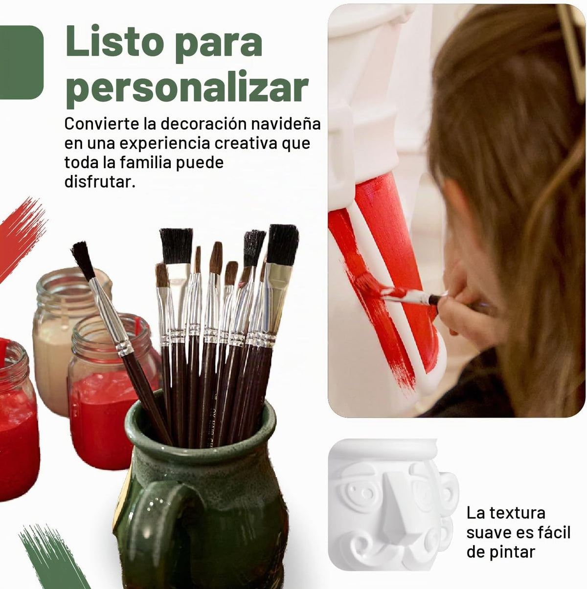 Step2 Cascanueces Príncipe - Estatua navideña pintable de bricolaje, 4 pies de alto, paquete de 2, color blanco