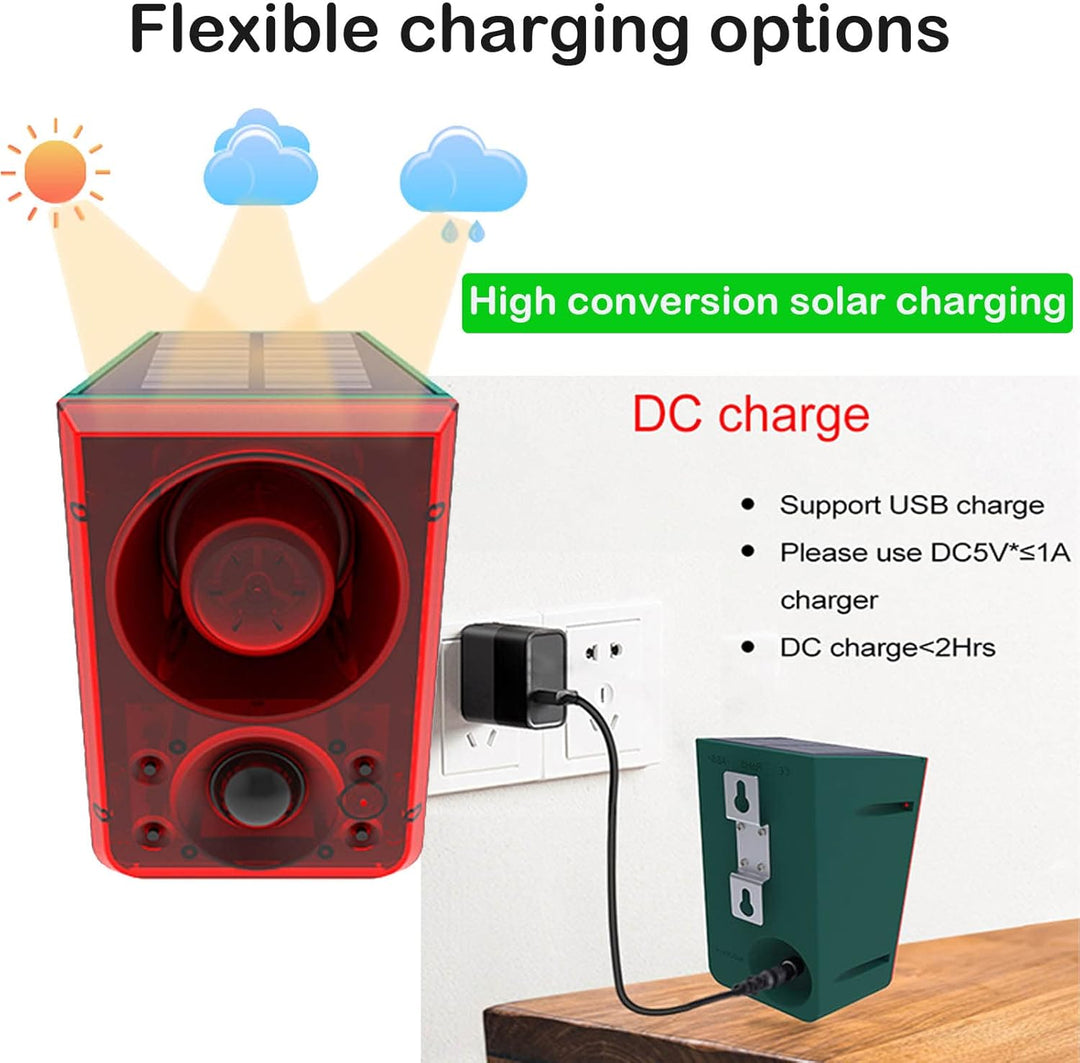 Alarma de Sensor de Movimiento Solar para Exteriores -