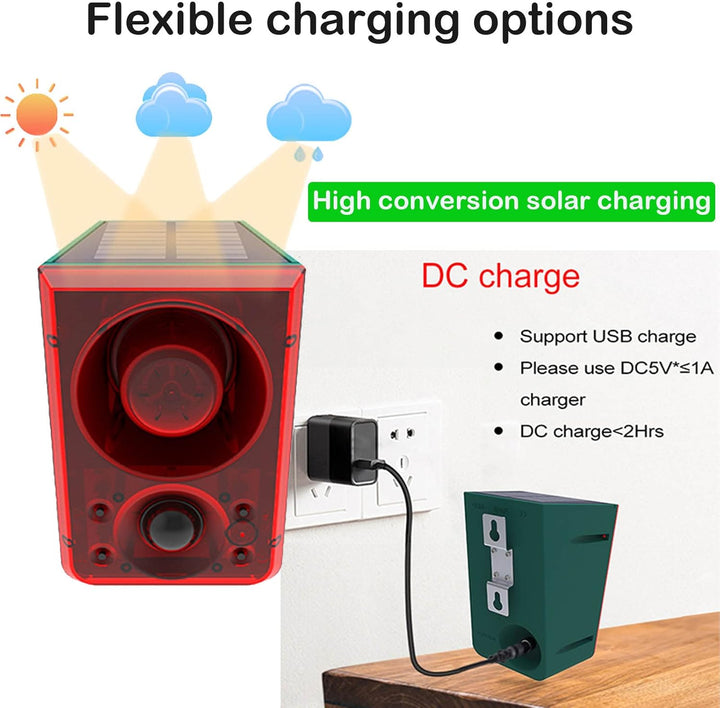 Alarma de Sensor de Movimiento Solar para Exteriores -