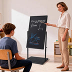 SELEAD - Pizarra magnética con soporte para el suelo, 20 x 45 pulgadas