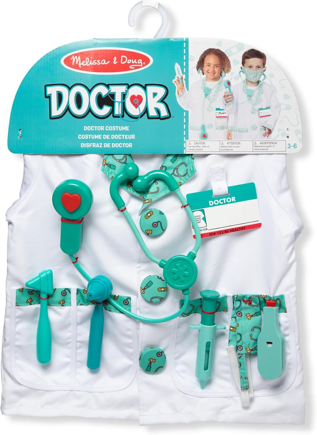 Melissa & Doug - Disfraz para jugar a ser doctor (embalaje libre de frustración)