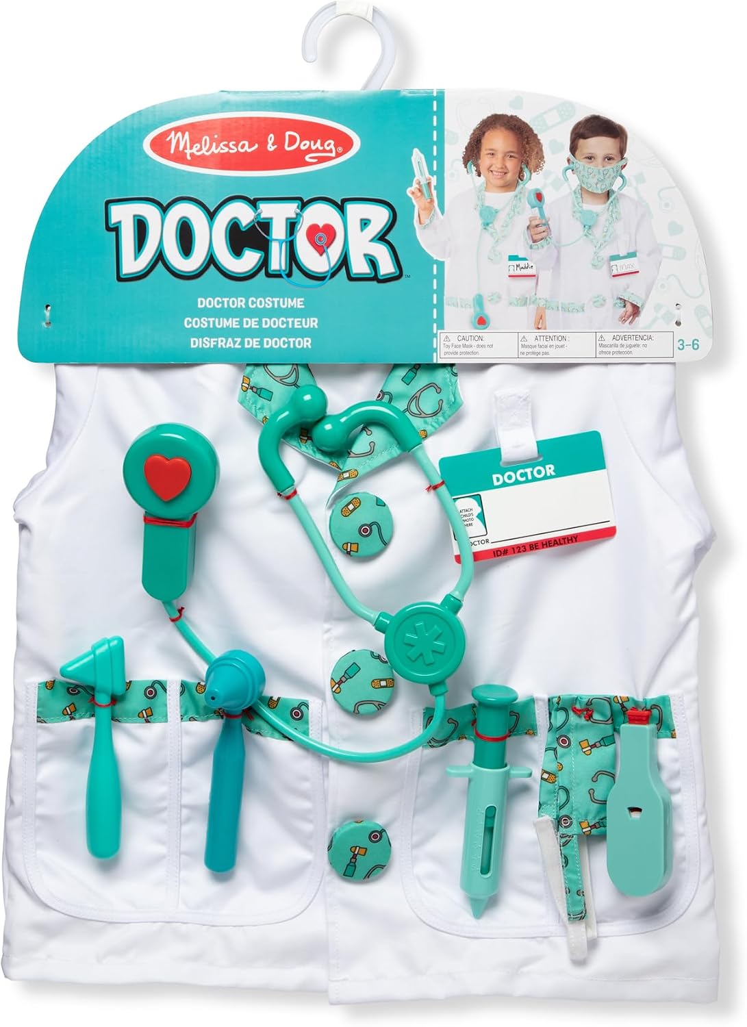 Melissa & Doug - Disfraz para jugar a ser doctor (embalaje libre de frustración)