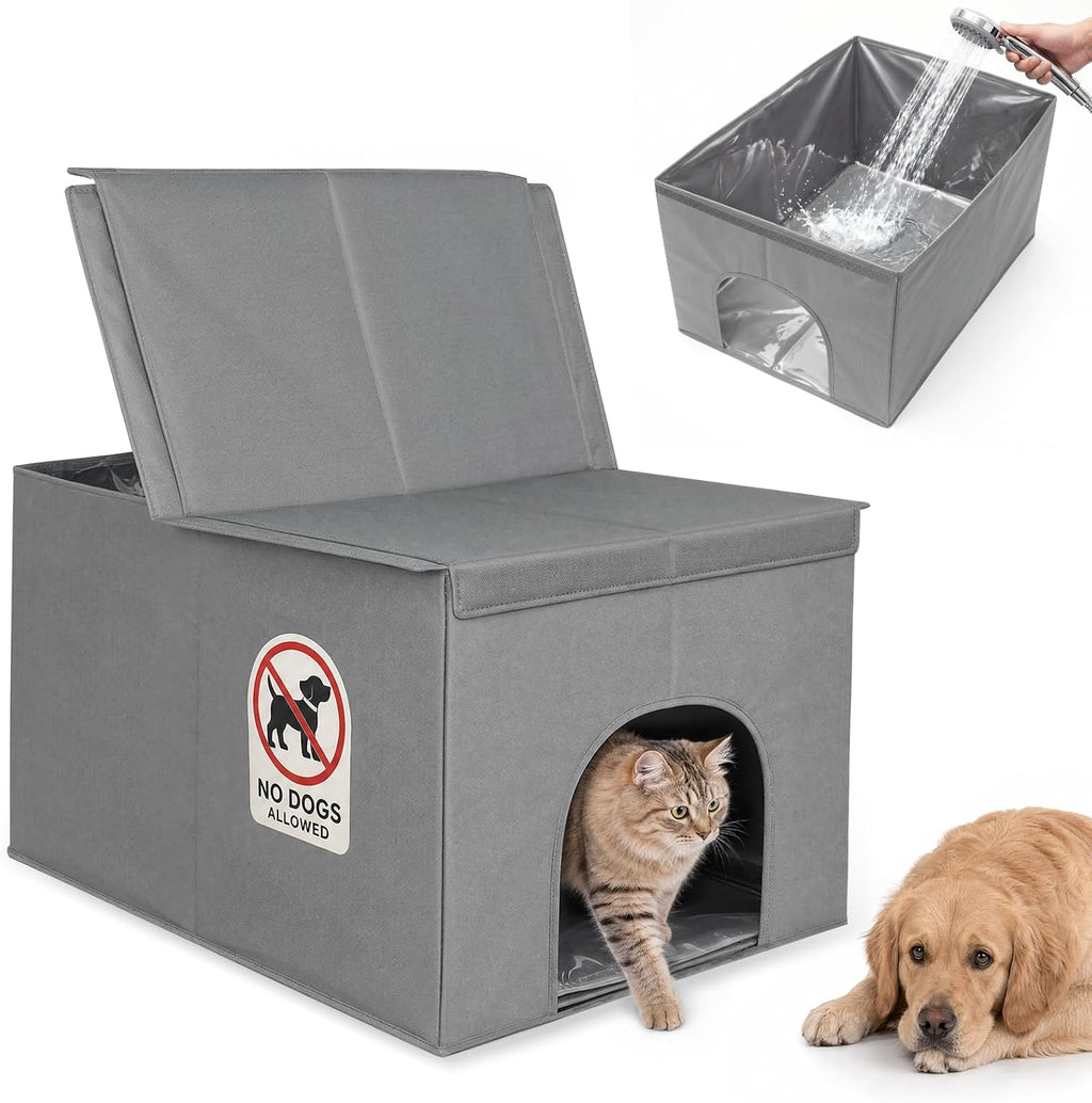 Caja de arena para gatos, caja de arena oculta impermeable y a prueba de