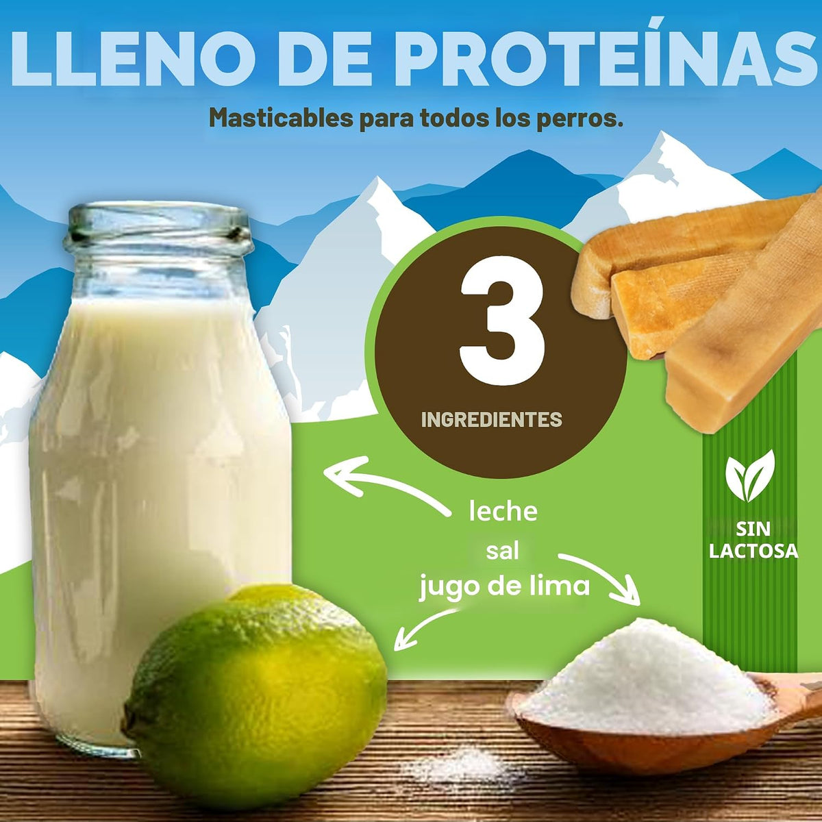 EcoKind Queso de Yak Chucrut Himalayo para Perros, Chucrut de Yak para Perros Grandes, 4-5 Huesos