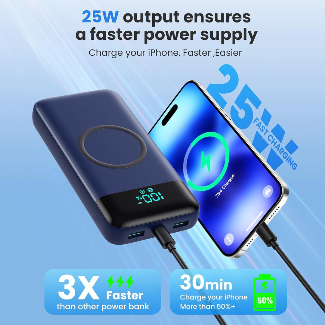 Cargador portátil inalámbrico de 40800 mAh para iPhone con 3 cables...