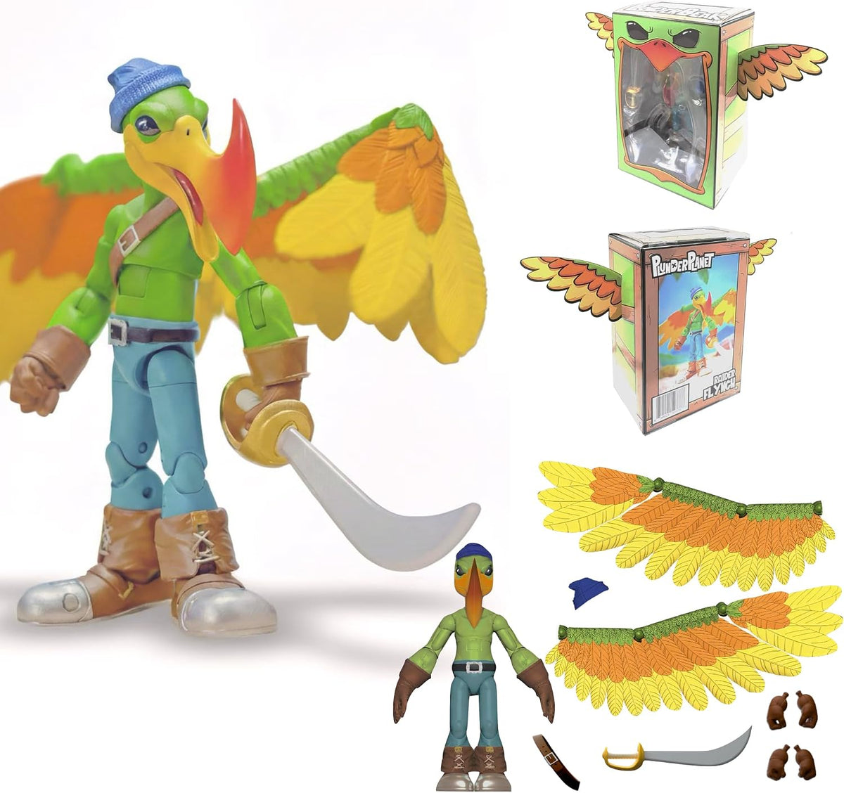 Plunderbeak Raider Flynch Bird - Figura de acción de pirata