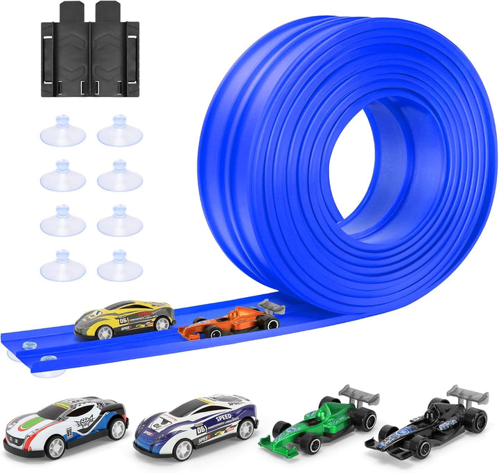 KETIEE Flex Tracks de 16 pies para niños: pista de rampa de carrera...