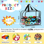 6 Piezas Bolsas de Almacenamiento XL para Juguetes Anchas Impermeables Organizadores Transparentes con Etiquetas