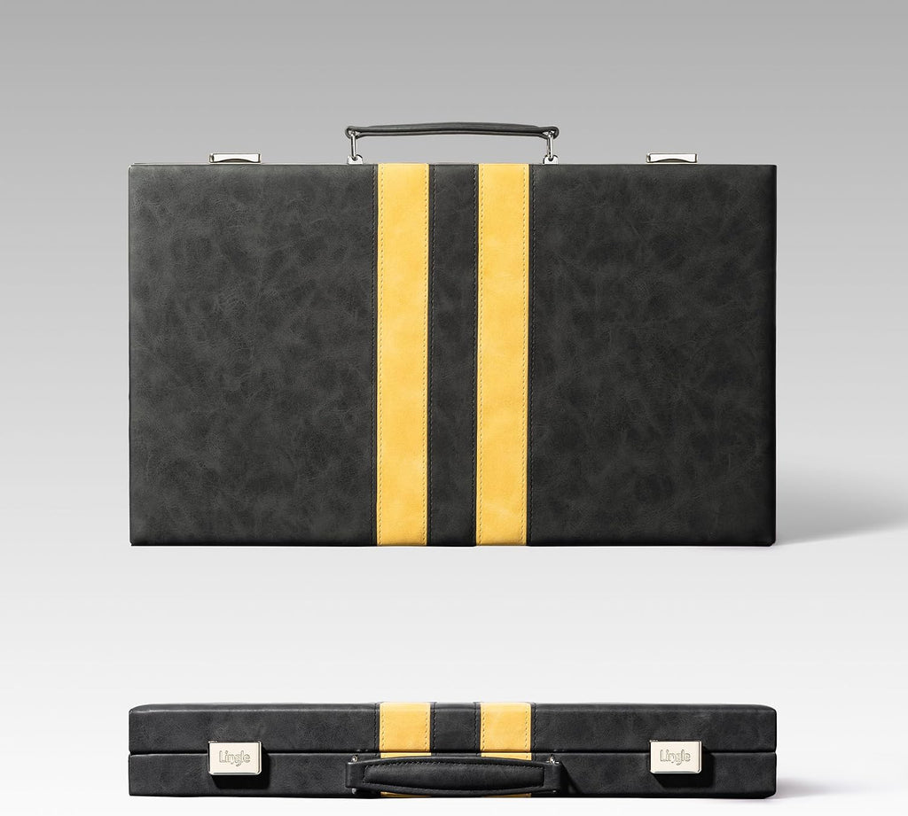 Juegos de backgammon de 15 pulgadas para adultos, tablero clásico de backgammon con dados de damas únicos, exterior de piel sintética e interior de terciopelo, juego de viaje de backgammon