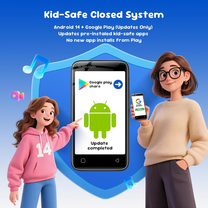 Globluum Reproductor MP3 de 80 GB para niños, controles parentales,...