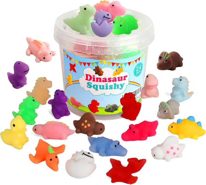 Juguetes Squishy Mochi, 24 piezas de dinosaurios esponjosos para ni...