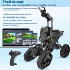 Kit de carro robot BLONWINER, juguete de construcción de brazo robótico inteligente 2 en 1 para codificación Python en Raspberry Pi, kits de tanque de programación STEM con cámara (sin placa RPi)